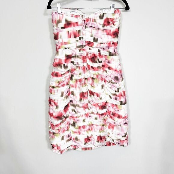 H&M Women's Floral Print Sweetheart Neck Ruched Mini Dress Size 8 - Picture 5 of 6